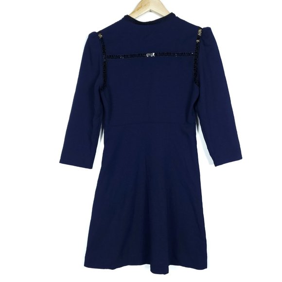 Maje Navy Blue Crochet Amour Designer Remala Dress - Picture 5 of 12